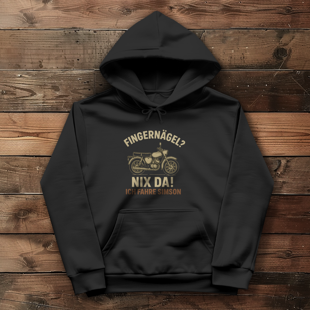 Damen Hoodie „Fingernägel? Nix da! – Ich fahre Simson“