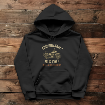 Damen Hoodie „Fingernägel? Nix da! – Ich fahre Simson“