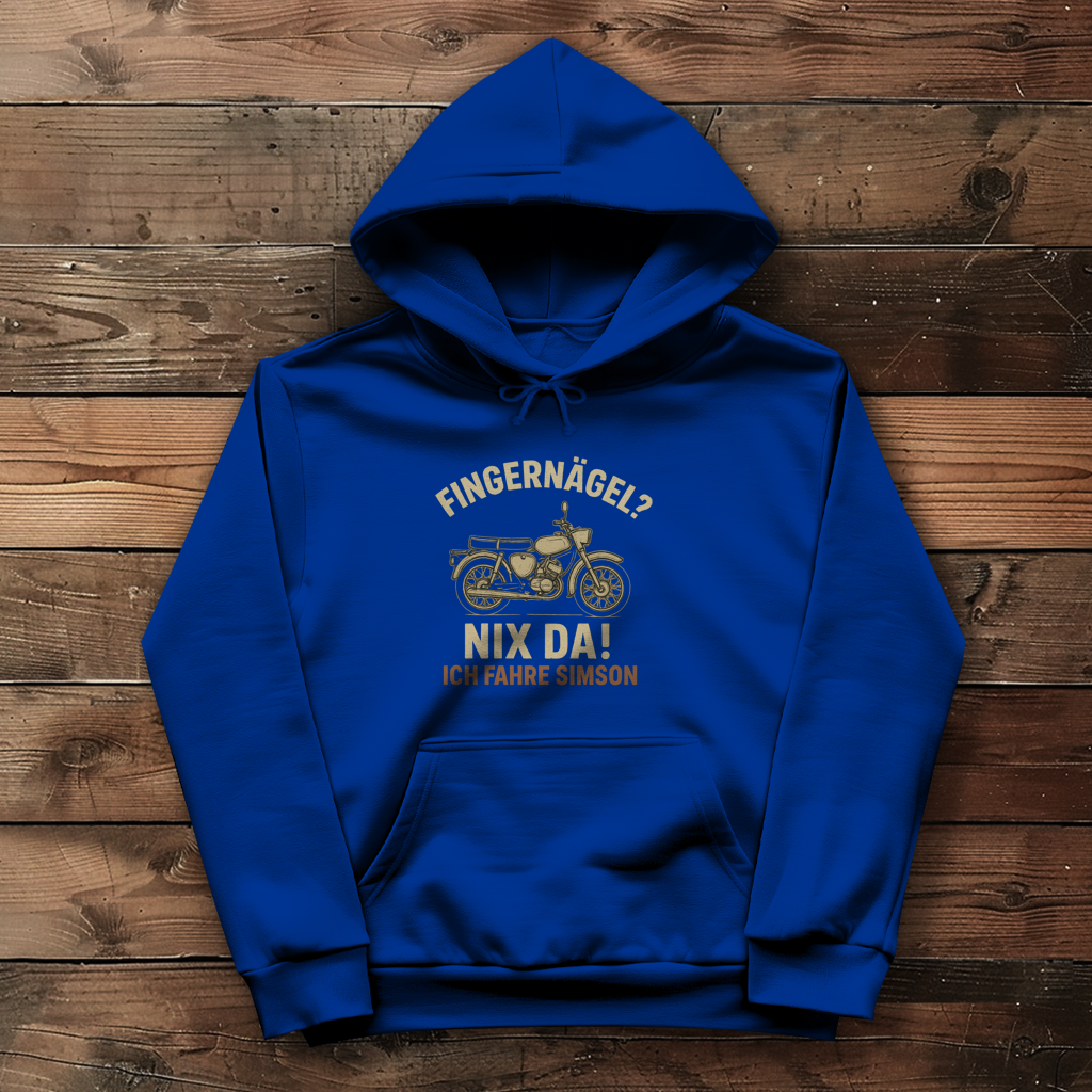 Damen Hoodie „Fingernägel? Nix da! – Ich fahre Simson“