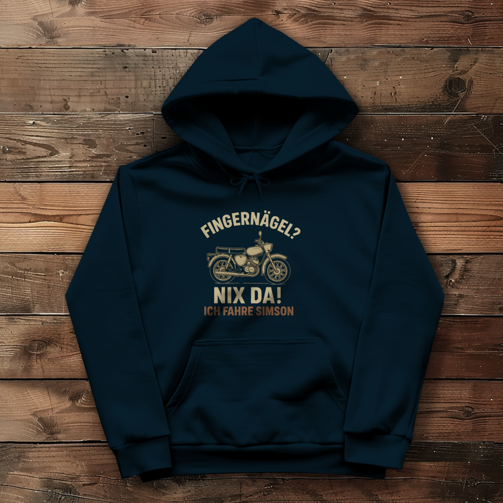 Damen Hoodie „Fingernägel? Nix da! – Ich fahre Simson“