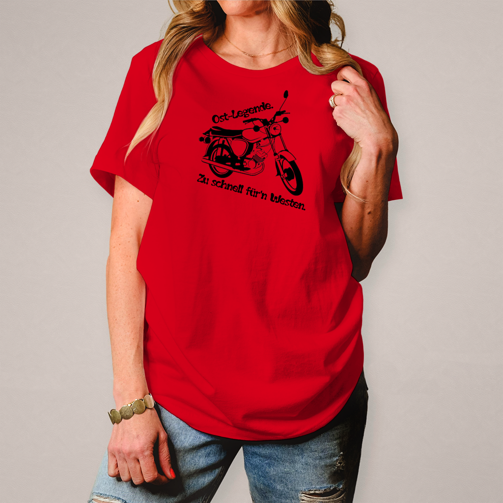 Damen T-Shirt Ossi-Legende Shirt – Kultiges Moped-Design für echte Ost-Originale