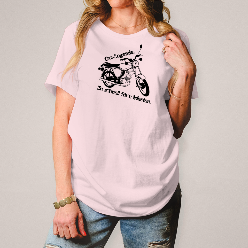 Damen T-Shirt Ossi-Legende Shirt – Kultiges Moped-Design für echte Ost-Originale