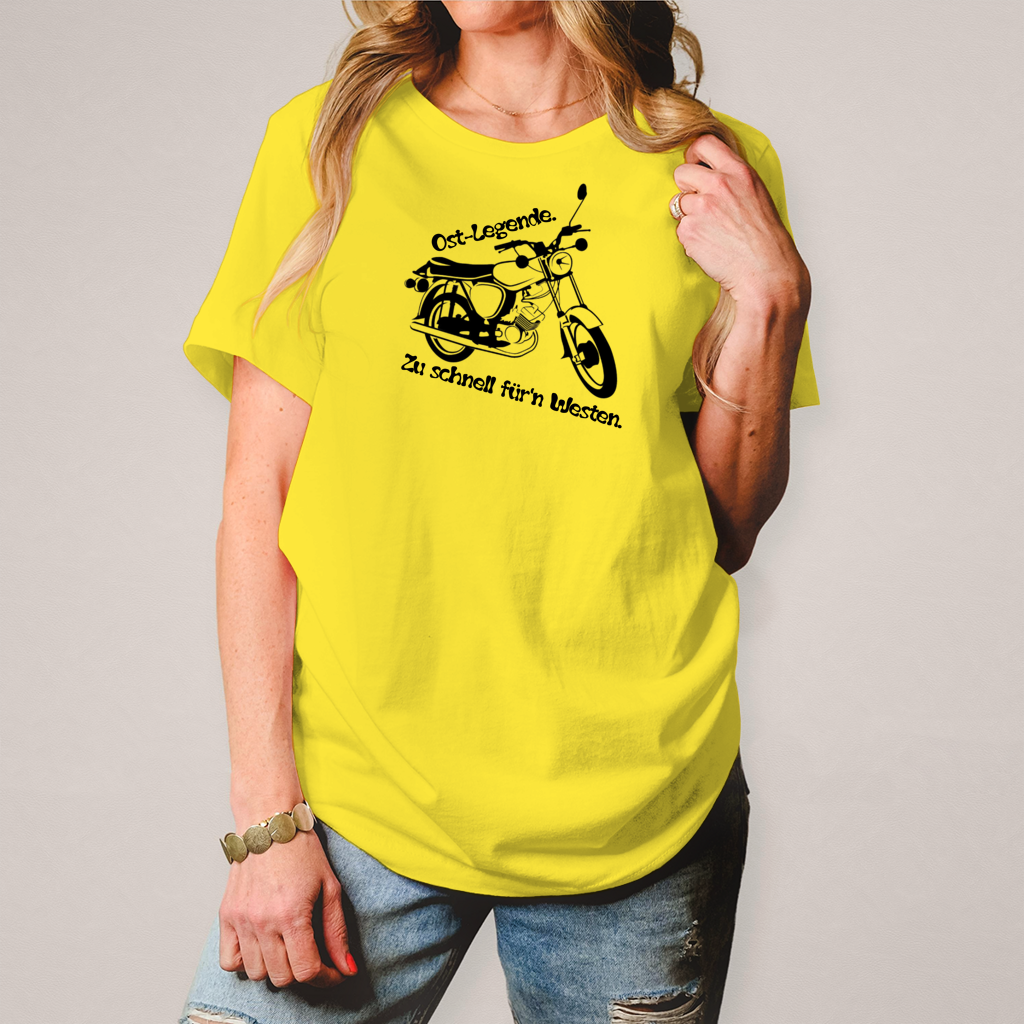 Damen T-Shirt Ossi-Legende Shirt – Kultiges Moped-Design für echte Ost-Originale