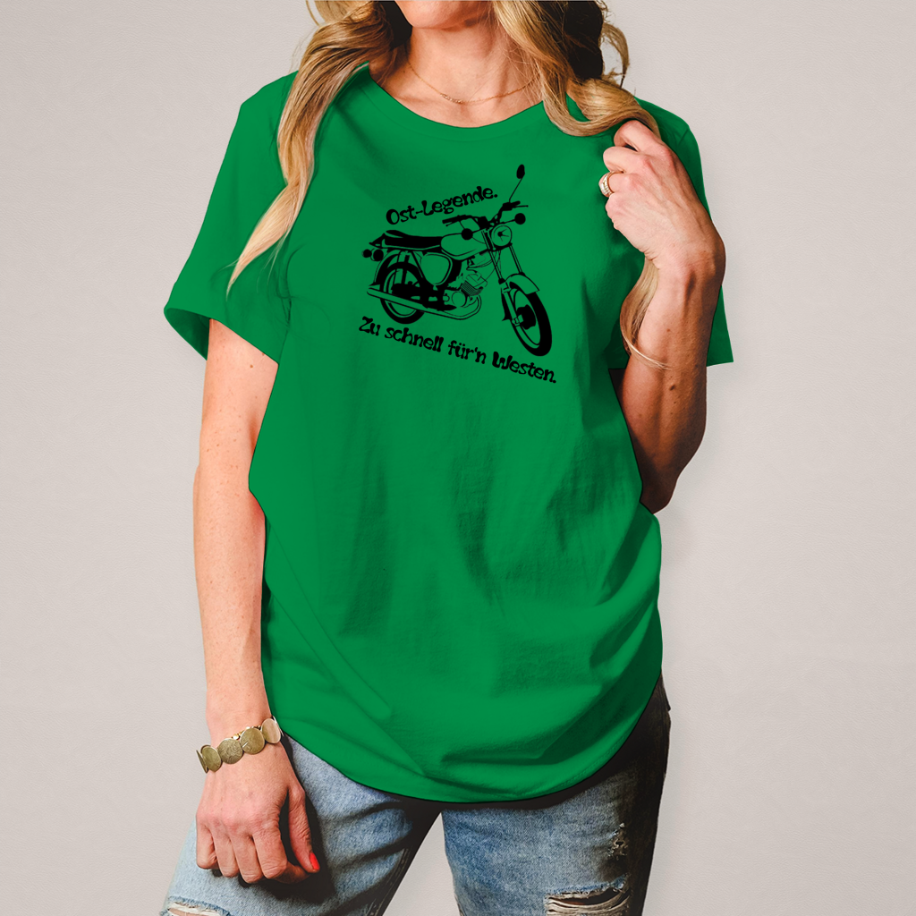 Damen T-Shirt Ossi-Legende Shirt – Kultiges Moped-Design für echte Ost-Originale