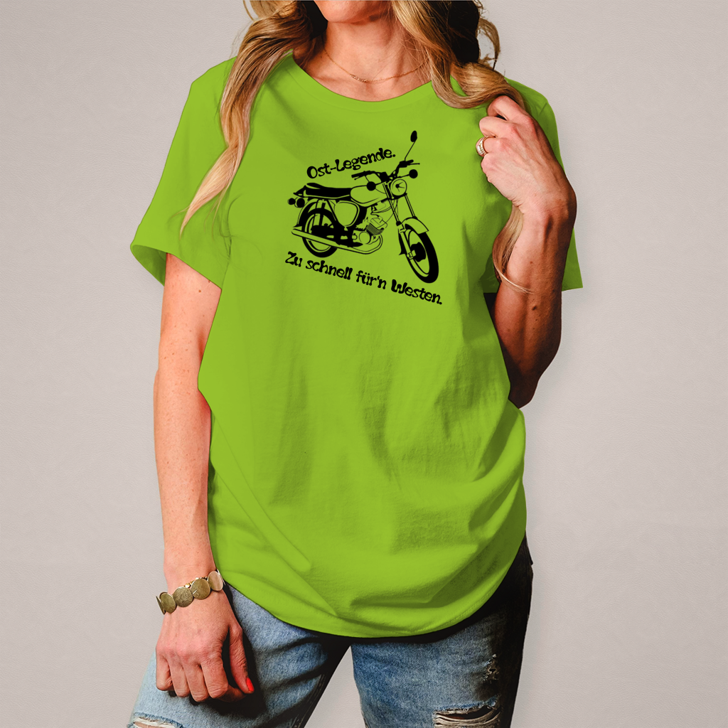 Damen T-Shirt Ossi-Legende Shirt – Kultiges Moped-Design für echte Ost-Originale