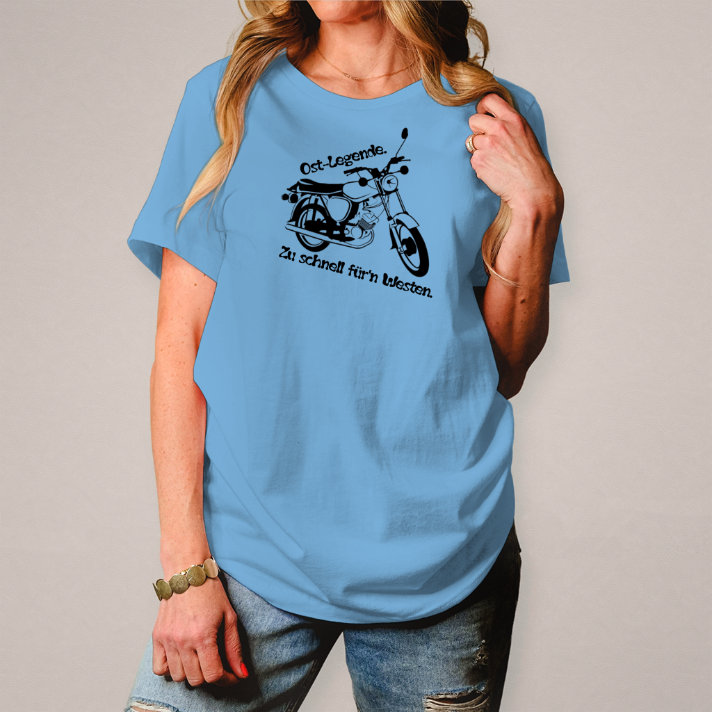Damen T-Shirt Ossi-Legende Shirt – Kultiges Moped-Design für echte Ost-Originale