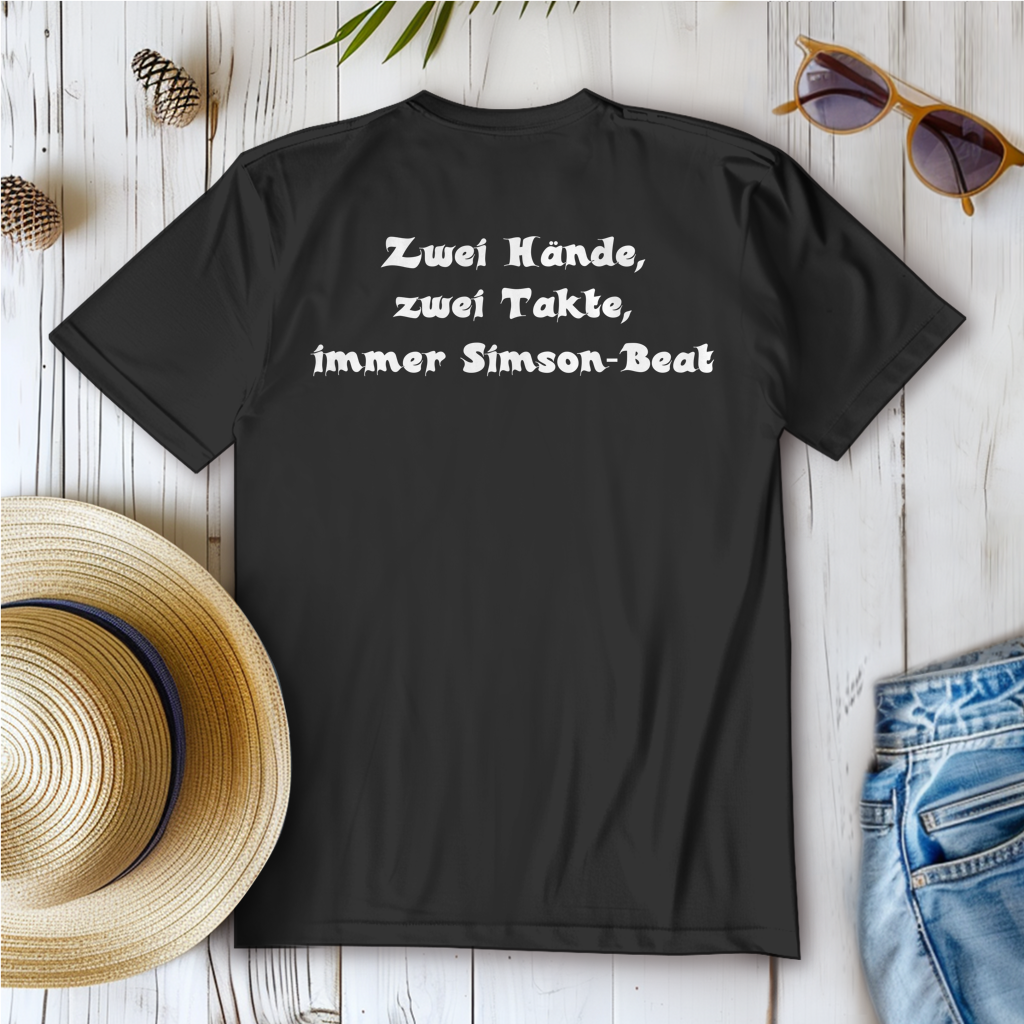 Damen T-Shirt Zwei Hände, zwei Takte – Simson-Beat