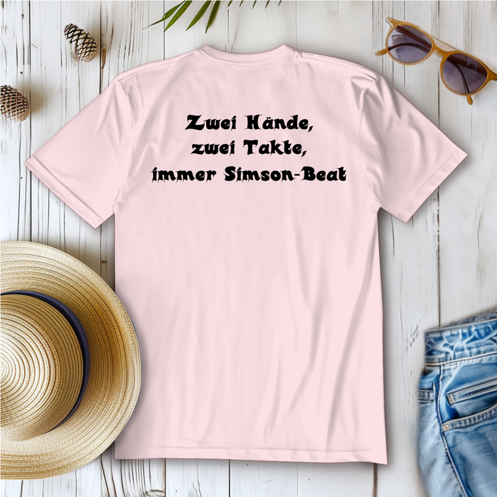 Damen T-Shirt Zwei Hände, zwei Takte – Simson-Beat