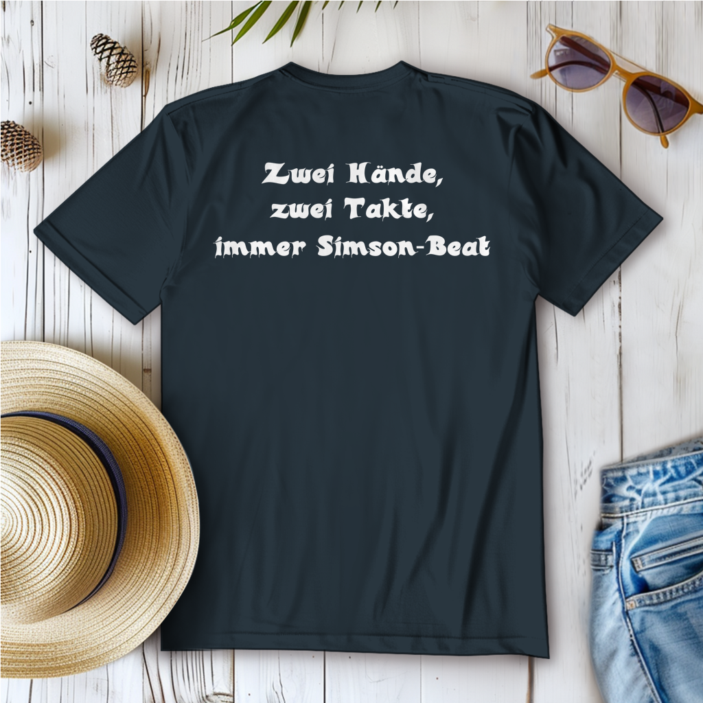 Damen T-Shirt Zwei Hände, zwei Takte – Simson-Beat