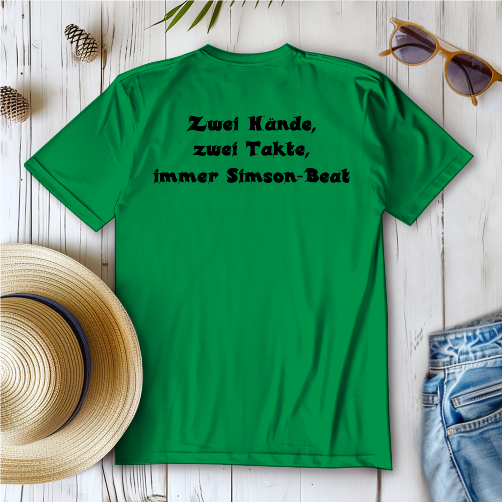 Damen T-Shirt Zwei Hände, zwei Takte – Simson-Beat