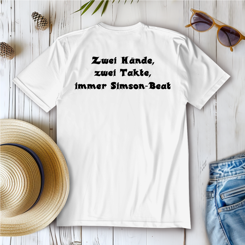 Damen T-Shirt Zwei Hände, zwei Takte – Simson-Beat