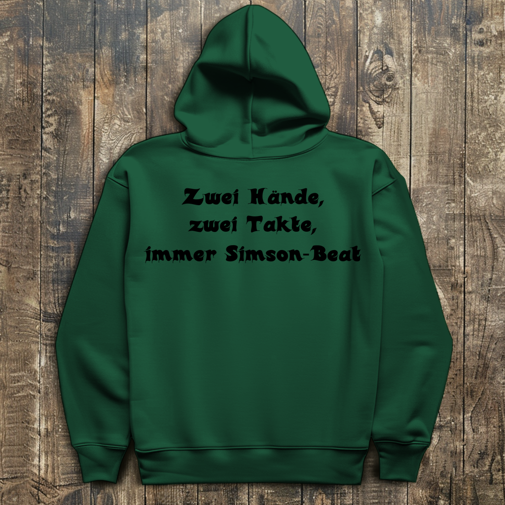 Herren Hoodie Zwei Hände, zwei Takte – Simson-Beat